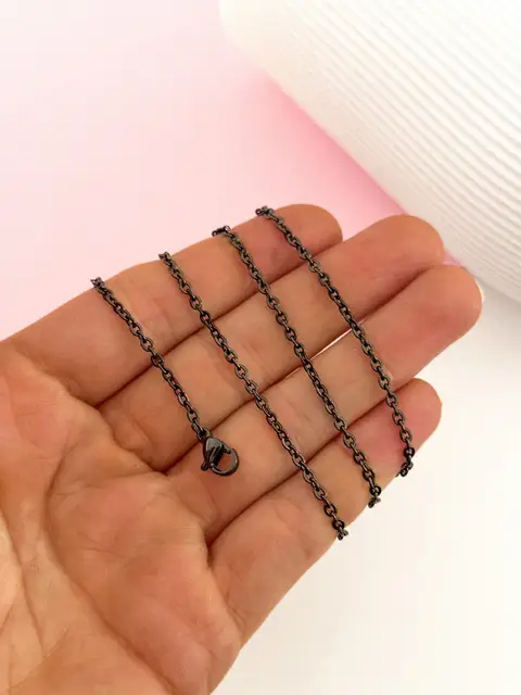 CADENA ACERO NEGRO 45 CM N07