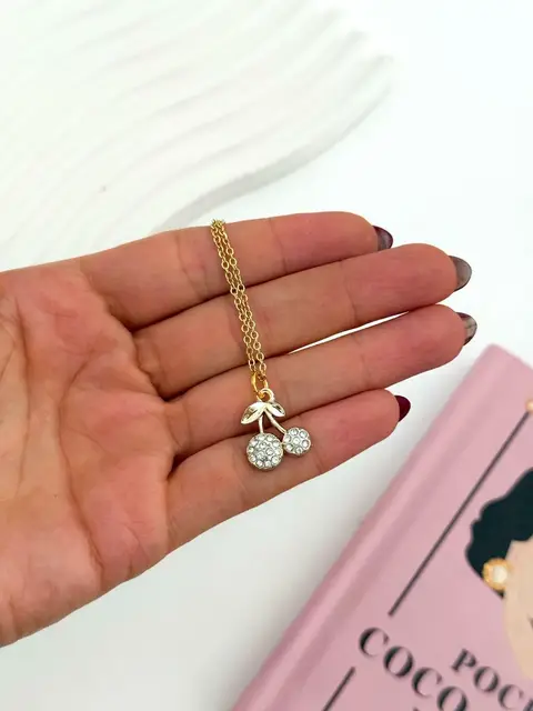 COLLAR CEREZA DORADO DCO811