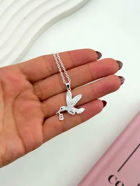COLLAR COLIBRI TRANSPARENTE BCO1302