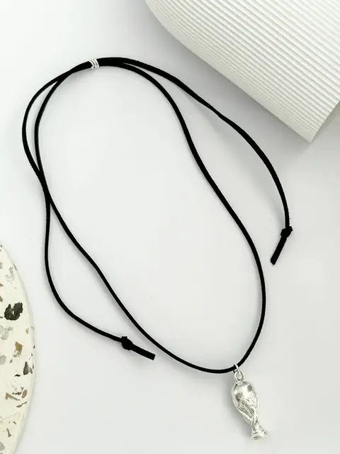 COLLAR CORDÓN COPA PLATEADO BCO2121