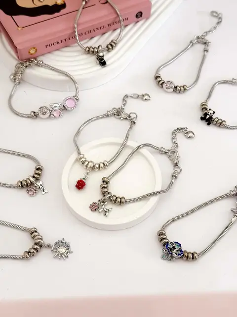 PACK X 3 PULSERAS CHARMS PA617 SURTIDAS