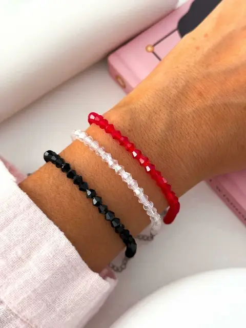 PACK PULSERAS CRISTAL(colores surtidos) x 3 PA356 -)