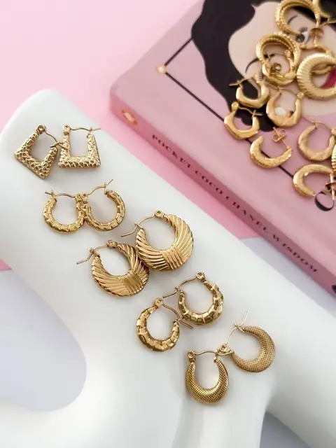 PACK X10 AROS ACERO DORADOS SURTIDOS PA450