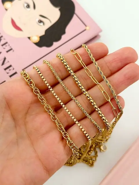 PACK X10 CADENAS DORADOS SURTIDAS PA1167