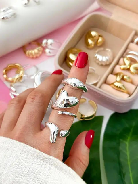 PACK X3 ANILLOS ACERO BLANCO SURTIDOS PA456