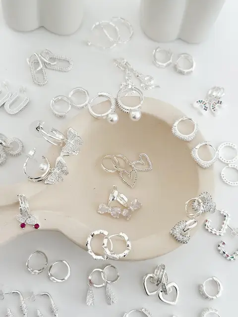 PACK X3 AROS BLANCOS STRASS PA448