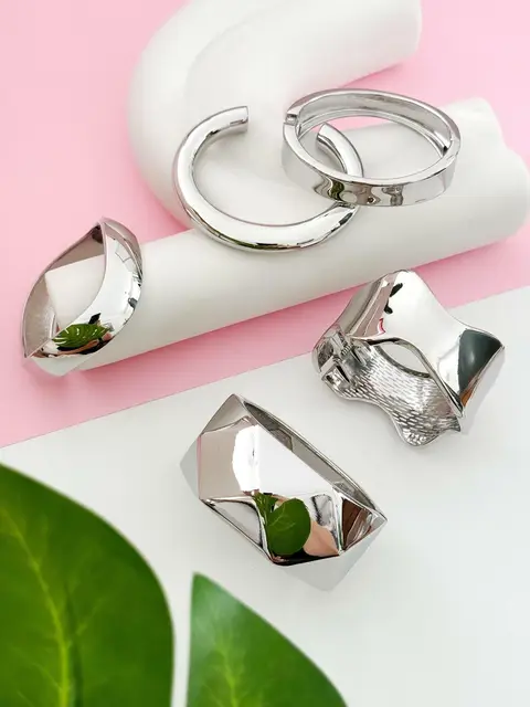 PACK X3 BRAZALETES PLATEADOS PA353