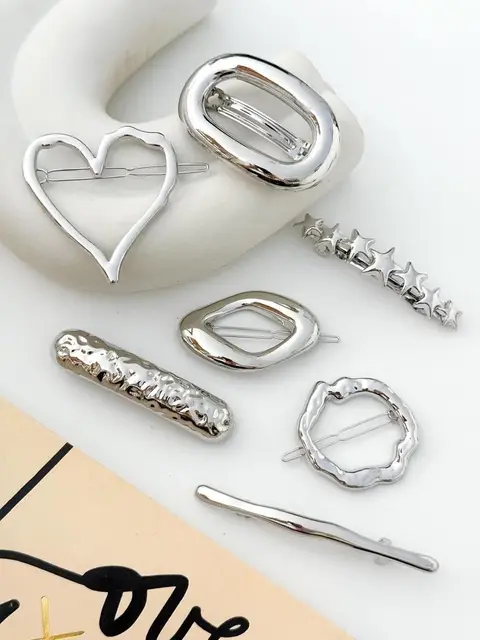 PACK X3 HEBILLAS CHUNKY PLATEADA PA501