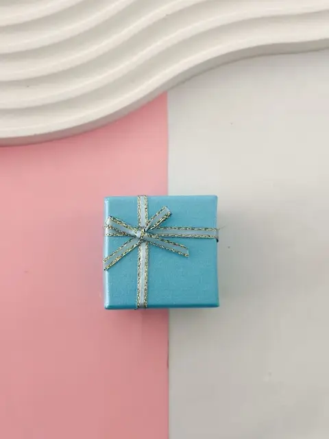 PACK x4 ESTUCHE PARA ANILLOS 4x4 cm PA122 CELESTE