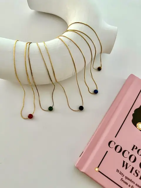 PACK X5 COLLARES PIEDRAS SURTIDOS PA386