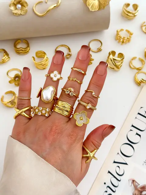 PACK X6 ANILLOS DORADOS PA1194