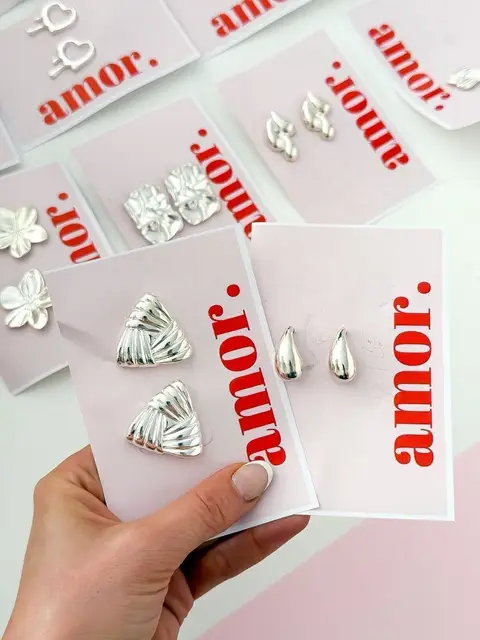 PACK X6 AROS CHUNKY BAÑADOS EN PLATA PA1159