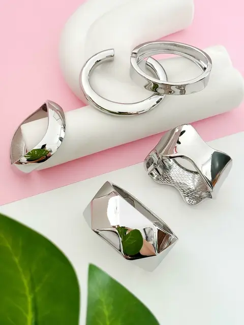 PACK X6 BRAZALETES PLATEADOS PA467