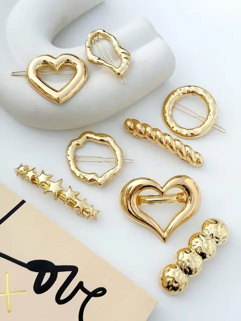 PACK X6 HEBILLAS CHUNKY DORADAS PA465